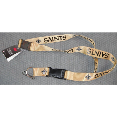 NFL New Orleans Saints Vegas Gold Lanyard Detachable Keyring 23"X3/4" Aminco