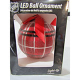 NHL Chicago Blackhawks LED Ball Ornament Glitter Plaid by Team Sports America