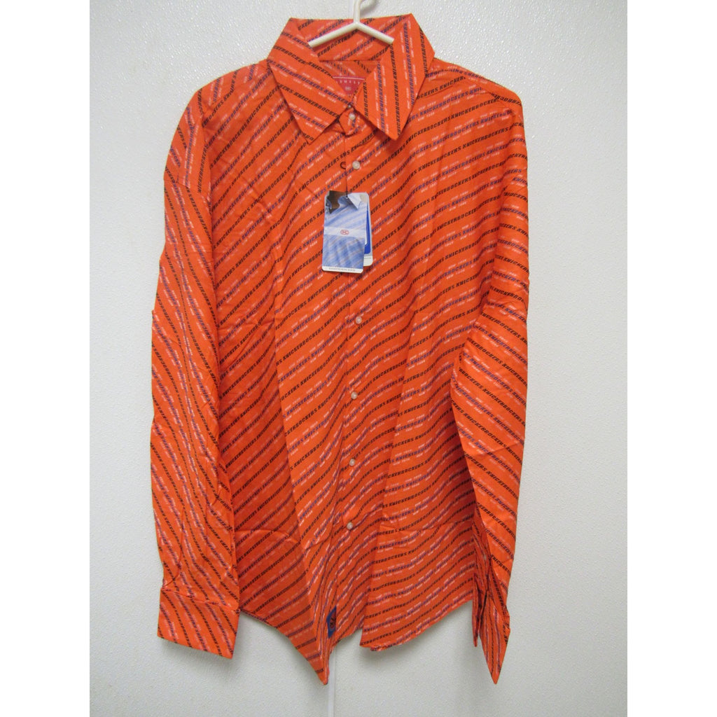 NBA New York Knicks Orange Button Up Dress Shirt by Headmaster