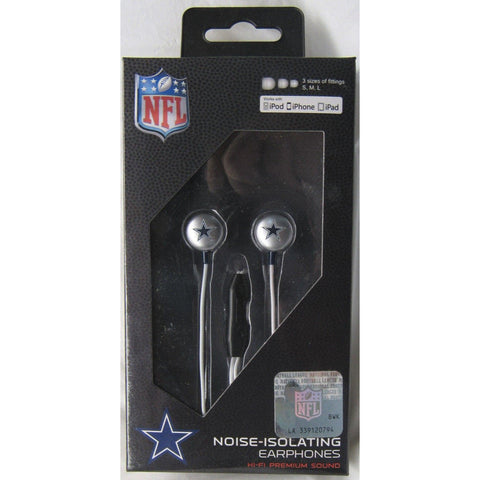 NFL iHip Team Logo Earphones with Microphone Dallas Cowboys