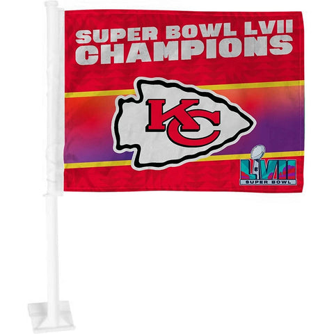 NFL Kansas City Chiefs 2023 Super Bowl LVII Champions Car Flag 21" Tall