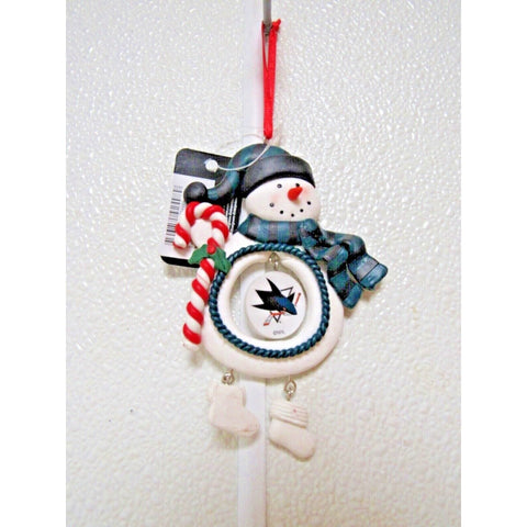 NHL San Jose Sharks Clay Dough Snowman Christmas Ornament by Team Sports America