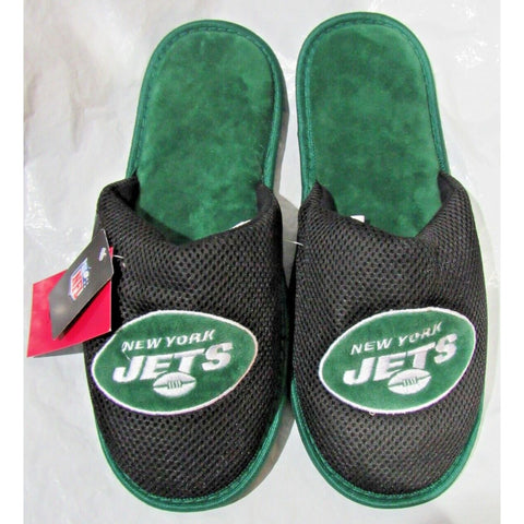 NFL New York Jets Mesh Slide Slippers Striped Sole Size L by FOCO