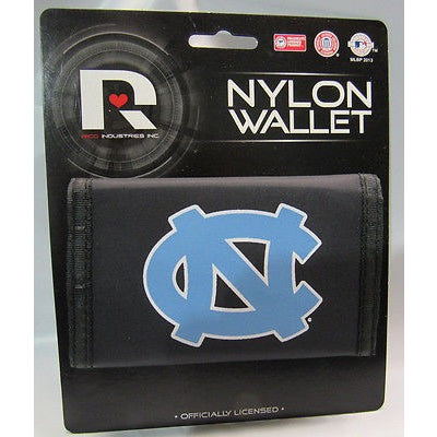 NCAA North Carolina Tar Heels Tri-fold Nylon Wallet Printed White Edge Logo