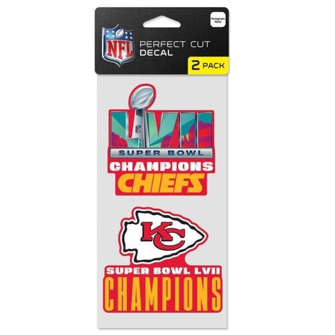 NFL Kansas City Chiefs 2023 Super Bowl LVII Champions 2pk 4x8 Perfect Cut Decal