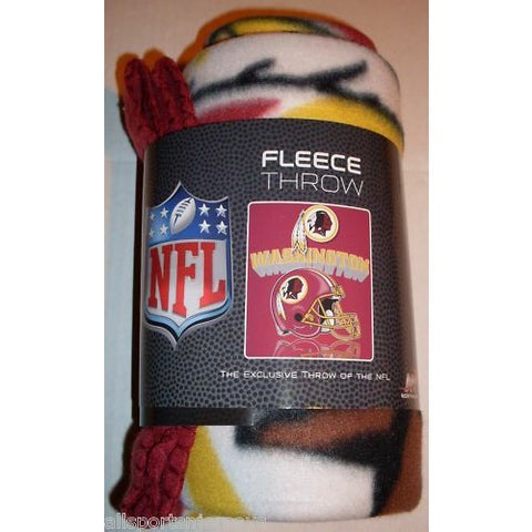 NFL Washington Redskins 50" x 60" Rolled Fleece Blanket Gridiron Design