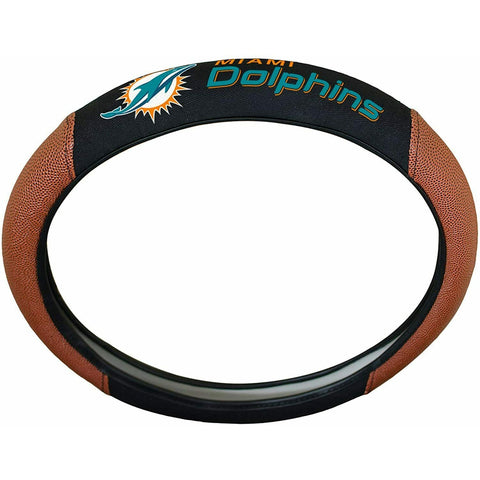 NFL Miami Dolphins Embroidered Pigskin Steering Wheel Cover by Fanmats