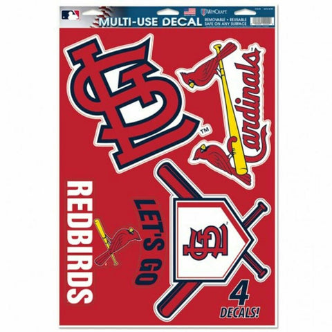 MLB St Louis Cardinal 11" x 17" Ultra Decals/Multi-Use Decals 4ct Sheet WinCraft