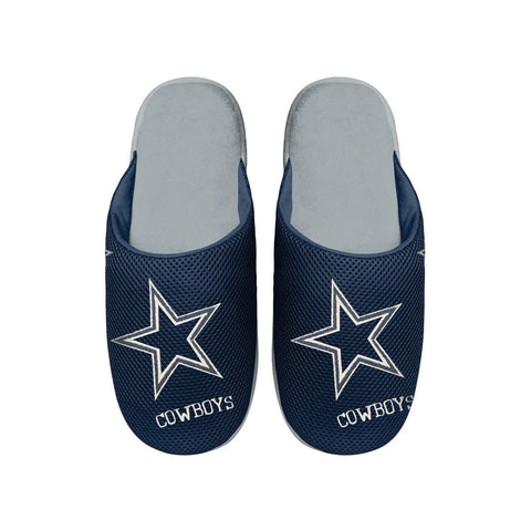NFL Dallas Cowboys Logo on Mesh Slide Slippers Size Men X-Large by FOCO