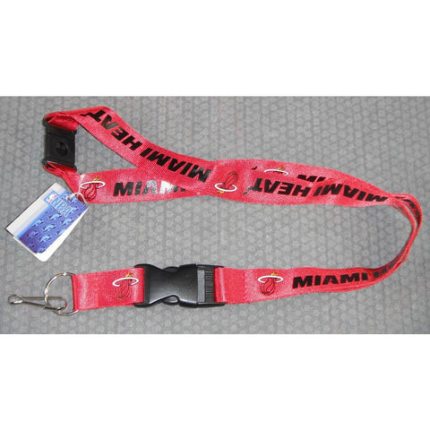 NBA Miami Heat Logo on Red Lanyard Detachable Buckle 23"X3/4" by Aminco