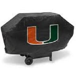 NCAA Miami Hurricanes 68 Inch Vinyl Economy Gas / Charcoal Grill Cover