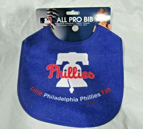 MLB Little Philadelphia Phillies Fan Baby Infant ALL PRO BIB Alt. Logo on Blue