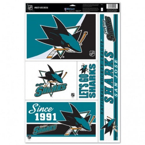 NHL San Jose Sharks Ultra Decals Set of 5 By WINCRAFT Since