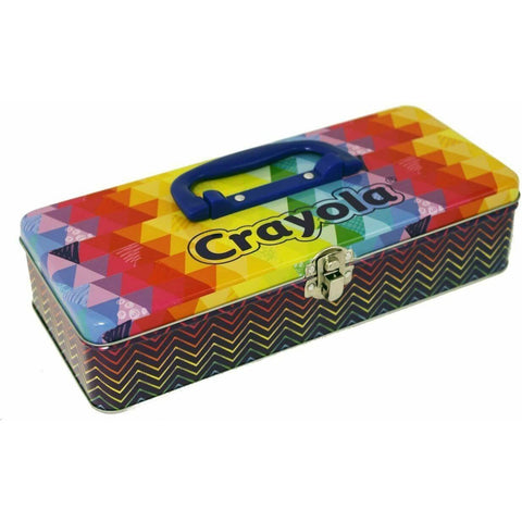Storage Tin w/Handle Hold Crayola Crayons Not Included by The Tin Box Company