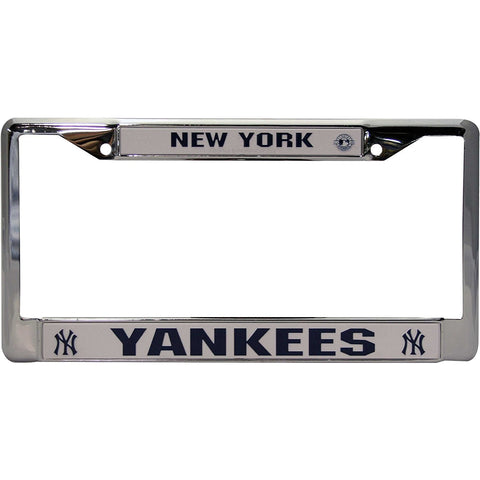 MLB Chrome License Plate Frame New York Yankees Thick Raised Letters