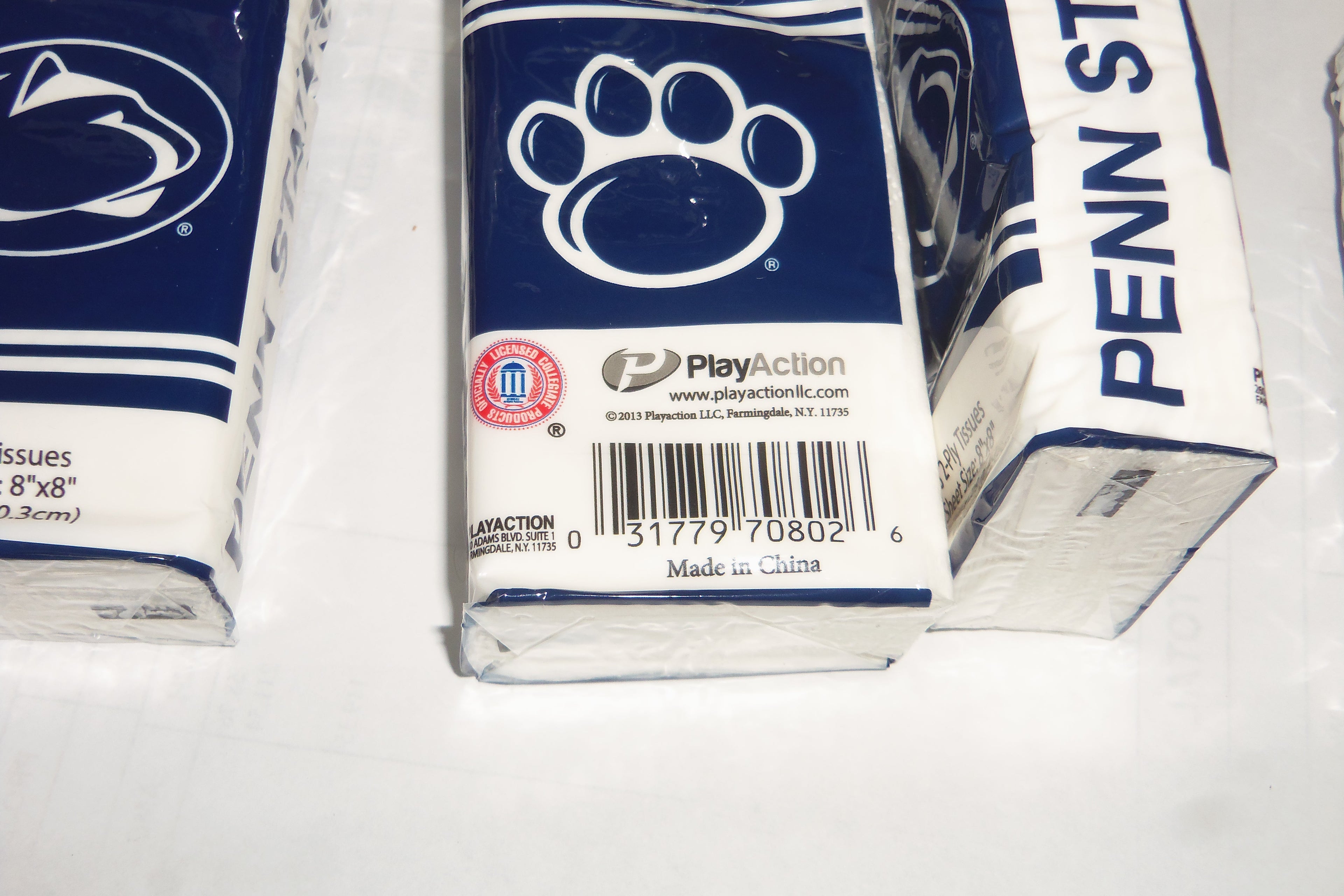 12 NCAA Penn State Nittany Lions 2 Logos on 4"x3"x1" Packaging 15 2-Ply Tissues