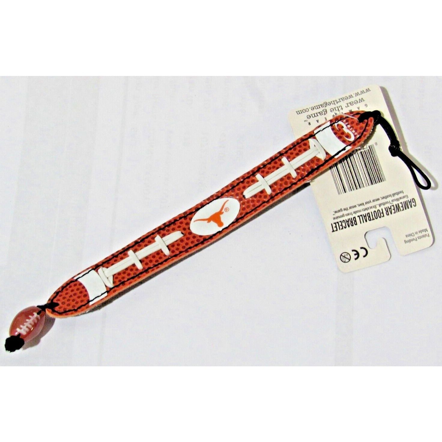 NCAA Texas Longhorns Football Brown w/White Laces Bracelet by GameWear