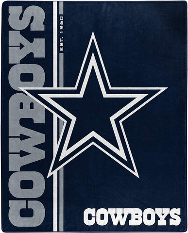 NFL Dallas Cowboys Royal Plush Raschel Throw Blanket Restructure Design 50x60