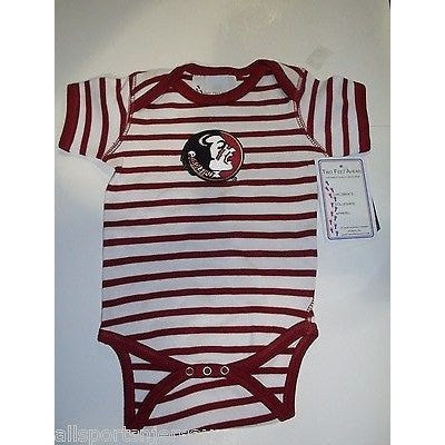 NCAA Florida State Seminoles 12M Infant Striped Creeper Onesie Bodysuit