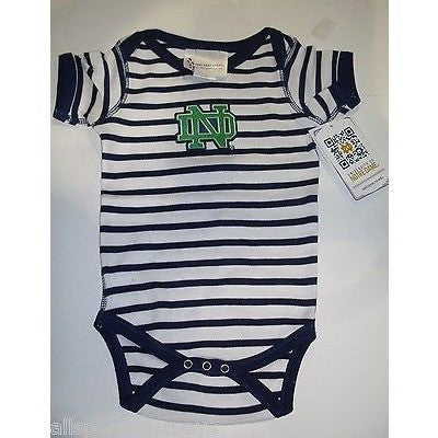 NCAA Notre Dame Fighting Irish 6M Infant Striped Creeper Onesie Bodysuit