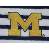 NCAA Michigan Wolverines New Born Infant Striped Creeper Onesie Bodysuit