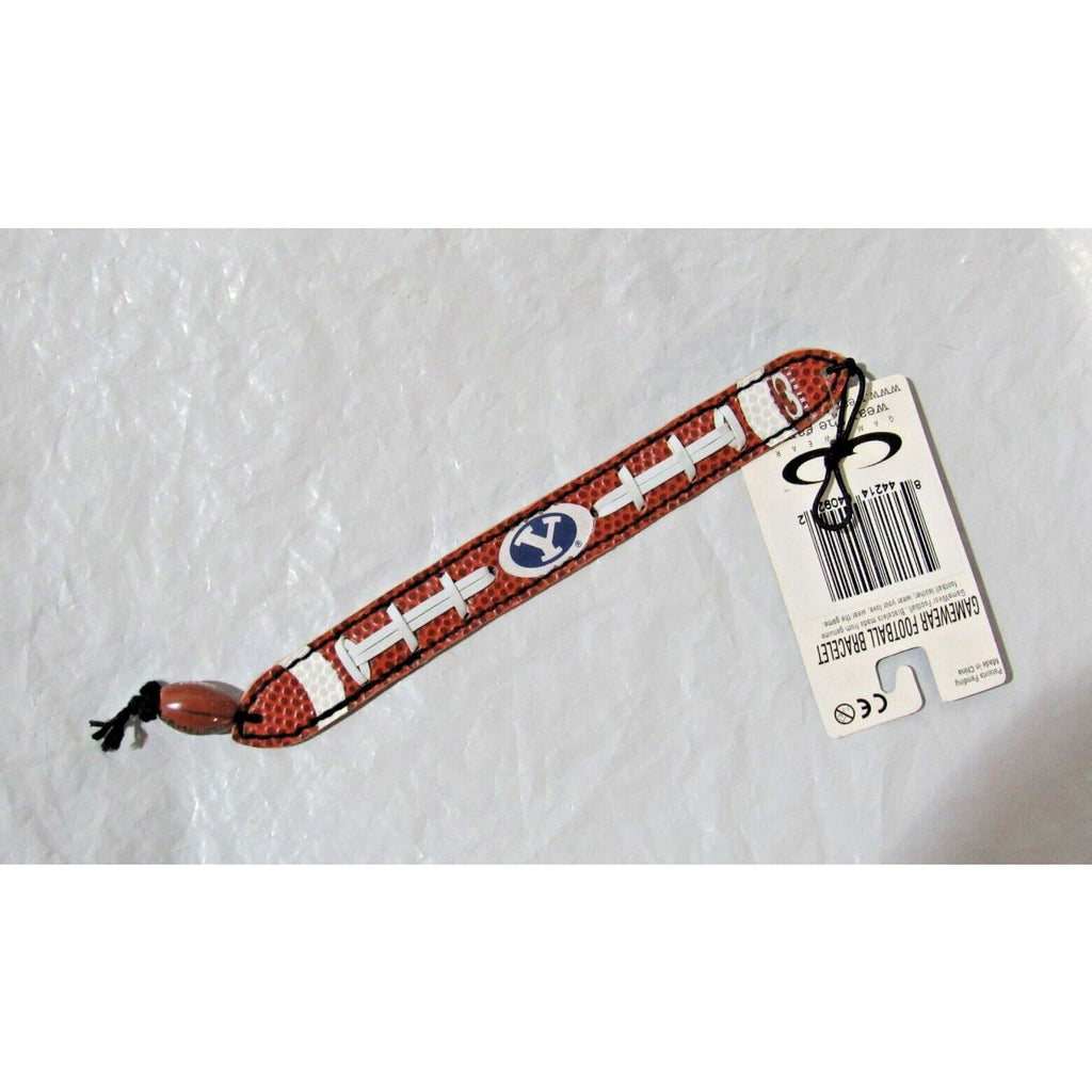 NCAA  Brigham Young Cougars Football Brown w/White Laces Bracelet by GameWear