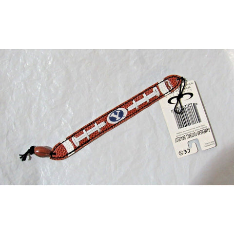 NCAA  Brigham Young Cougars Football Brown w/White Laces Bracelet by GameWear
