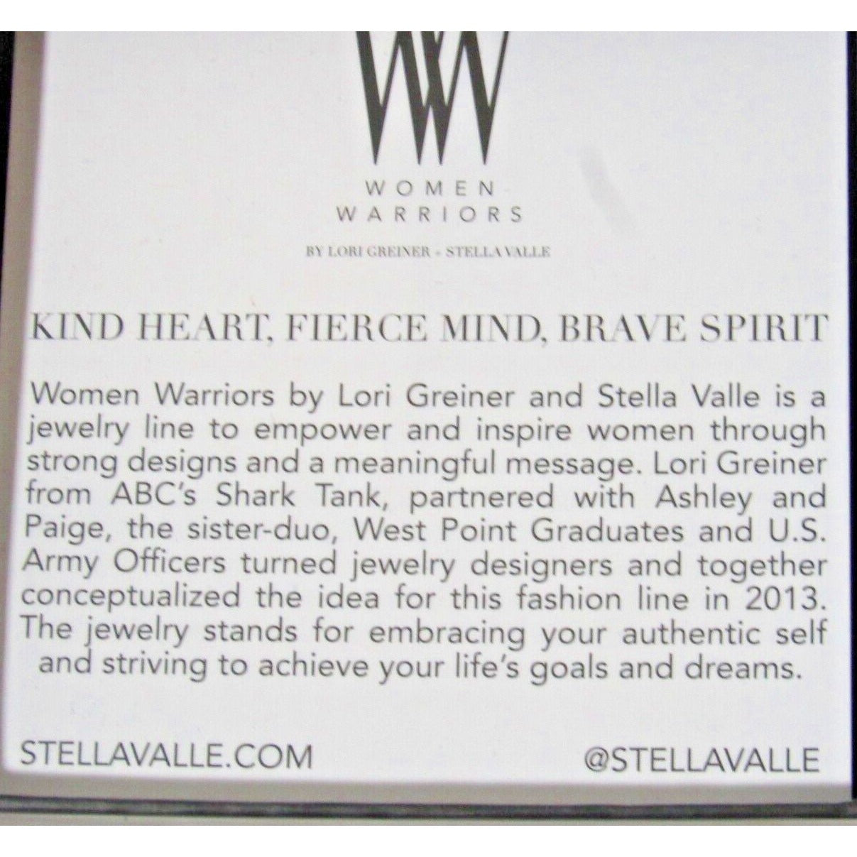 Women Warriors Stella Valle Gold Necklace Kind Heart Fierce Mind Brave Spirit