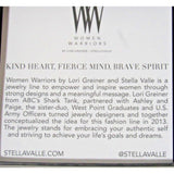 Women Warriors Stella Valle Gold Necklace Kind Heart Fierce Mind Brave Spirit