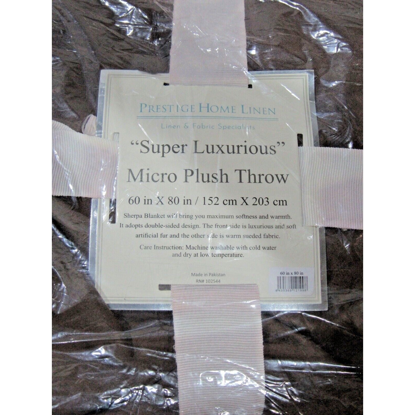 Brown Luxurious Sherpa Lamb Skin Micro Plush Throw Blanket 60"x80" Reversible