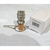 Solid Pewter Barrel w/Cork Wine Bottle Stopper w/Chain & Ring by Chenco, Inc.