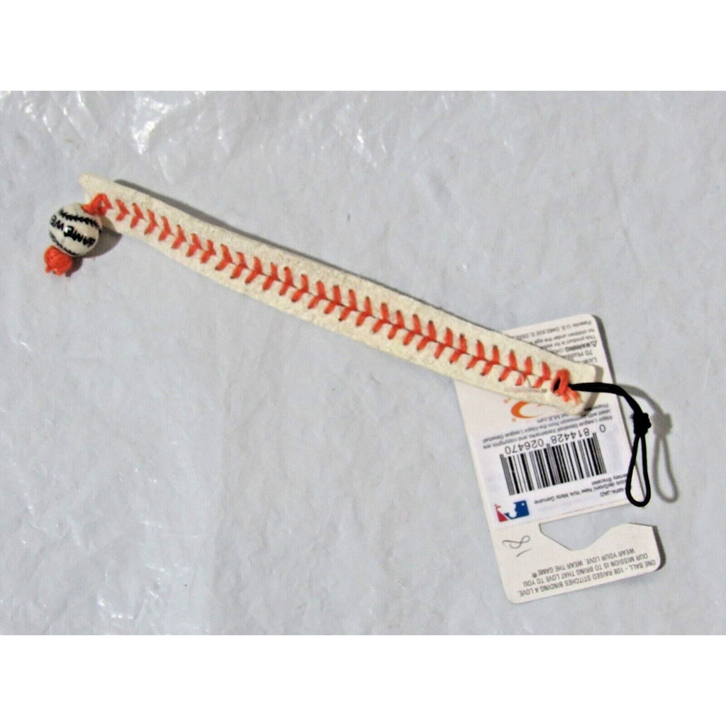Blank White w/Orange Stitching Team Baseball Seam Bracelet by Gamewear