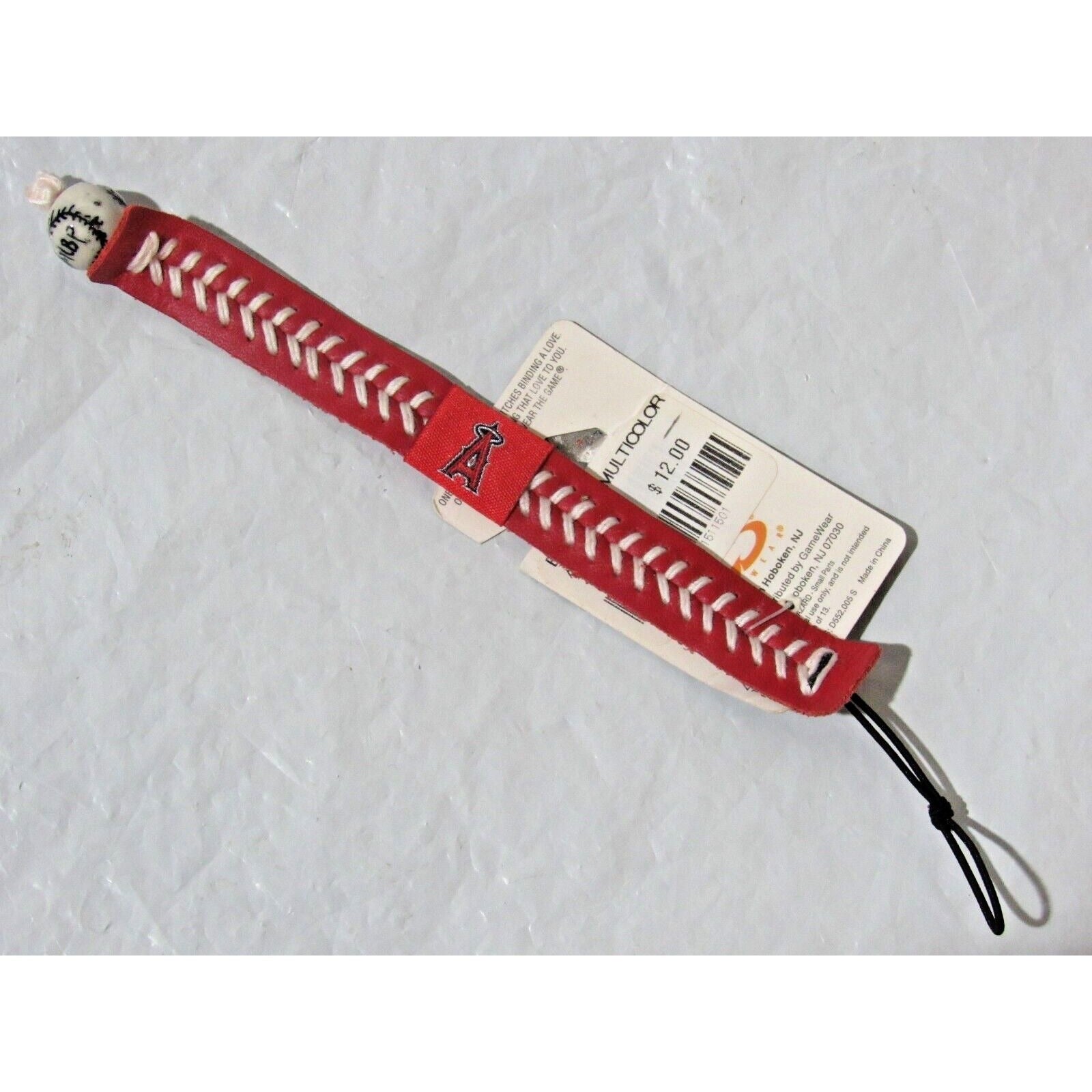 Red Los Angeles Angels w/ White Stitching Team Baseball Seam Bracelet Gamewear