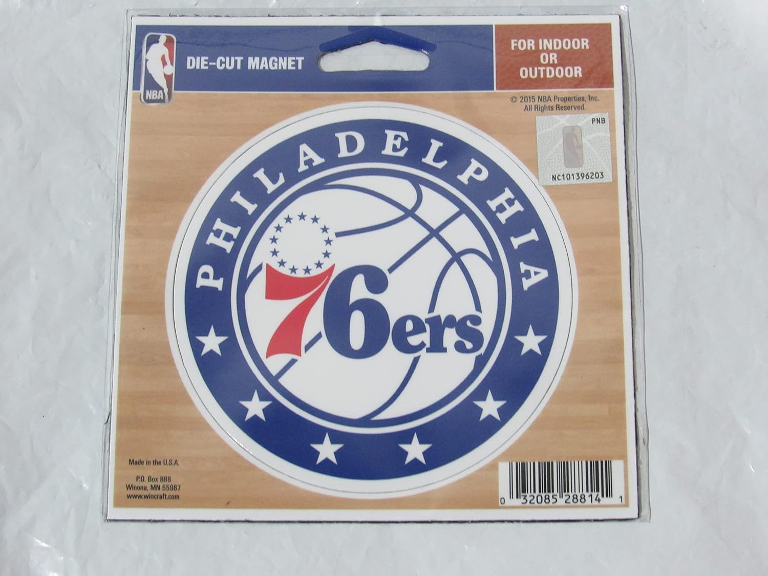 NBA Philadelphia 76ers Logo on Baseball 4 inch Auto Magnet by WinCraft