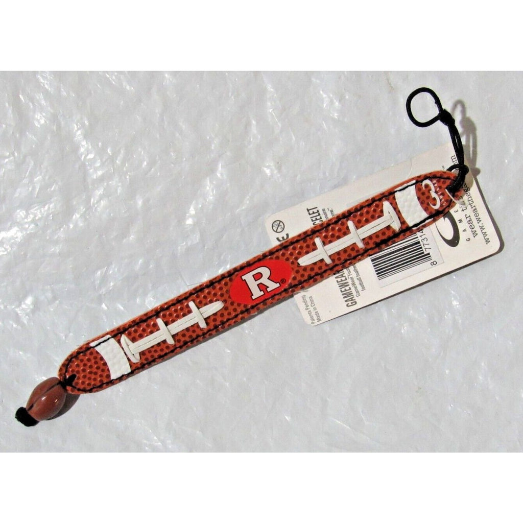 NCAA Rutgers Scarlet Knights Football Brown w/White Laces Bracelet by GameWear