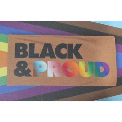 "BLACK & PROUD" Beach Towel 36" wide by 74" long 100% Cotton by Olly Gibbs