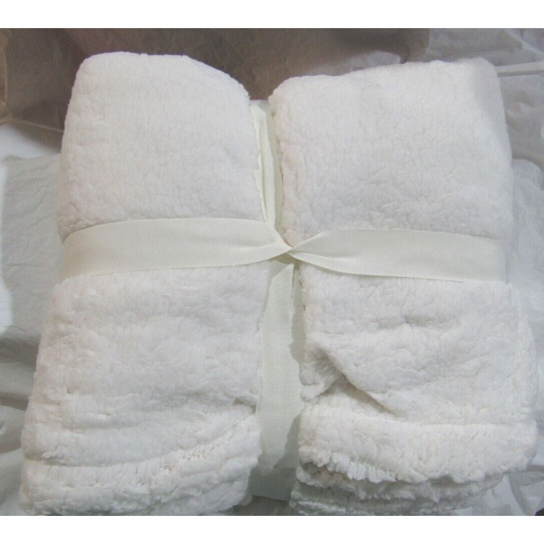 Luxurious Sherpa Look of Lamb Skin Micro Plush Throw Blanket 60"x80" Reversible