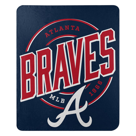 MLB Atlanta Braves Rolled Fleece Blanket 50" by 60" Style Called Campaign