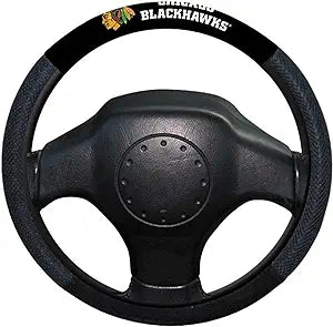 NHL Chicago Blackhawks Poly-Suede on Mesh Steering Wheel Cover by Fremont Die