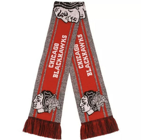 NHL Chicago Blackhawks Gray Big Logo Scarf 64" by 7" by FOCO