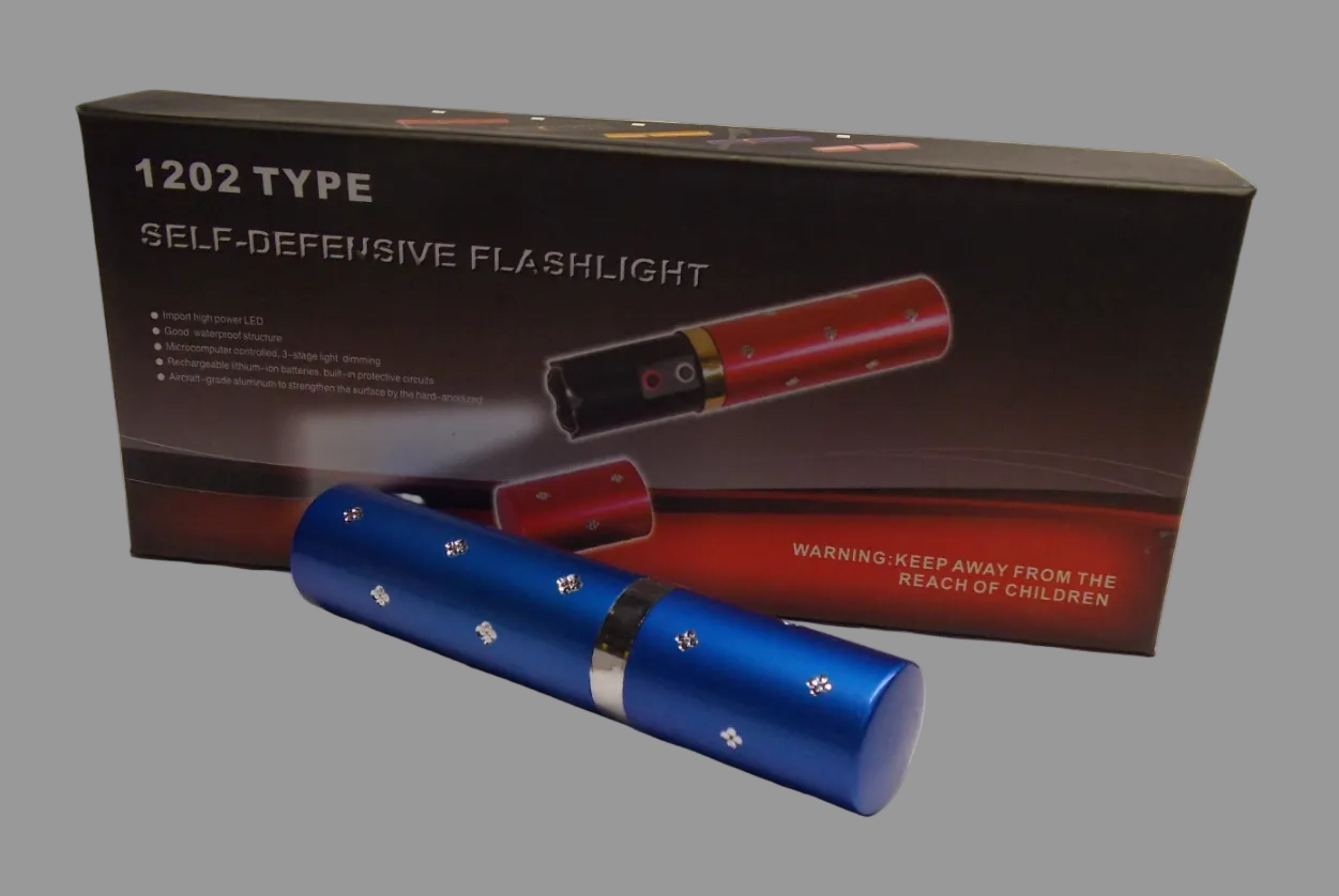 Lipstick Shaped Stun Gun with Flashlight Blue by MagiCutlery