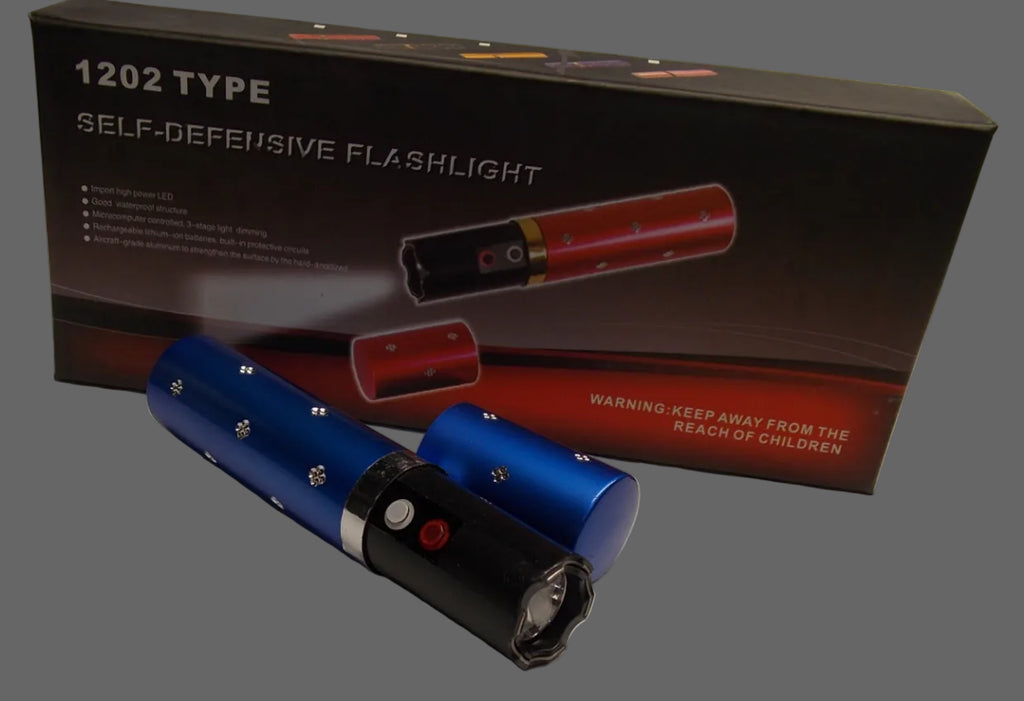 Lipstick Shaped Stun Gun with Flashlight Blue by MagiCutlery