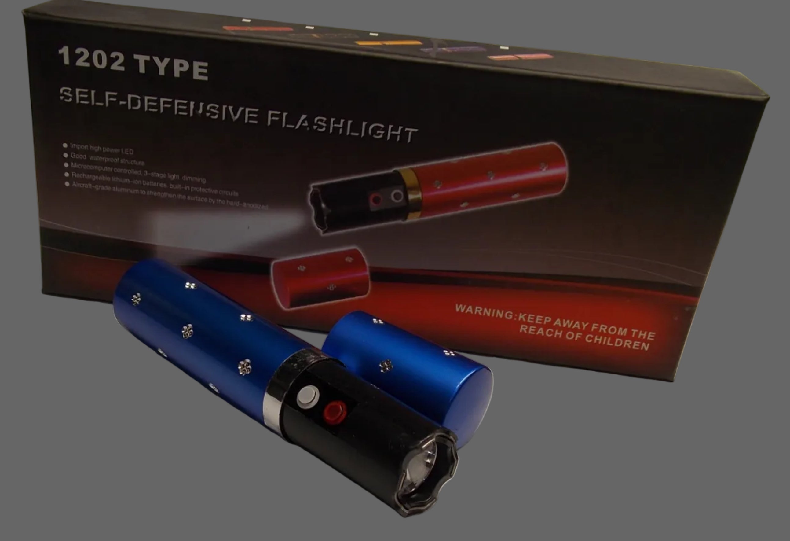 Lipstick Shaped Stun Gun with Flashlight Blue by MagiCutlery