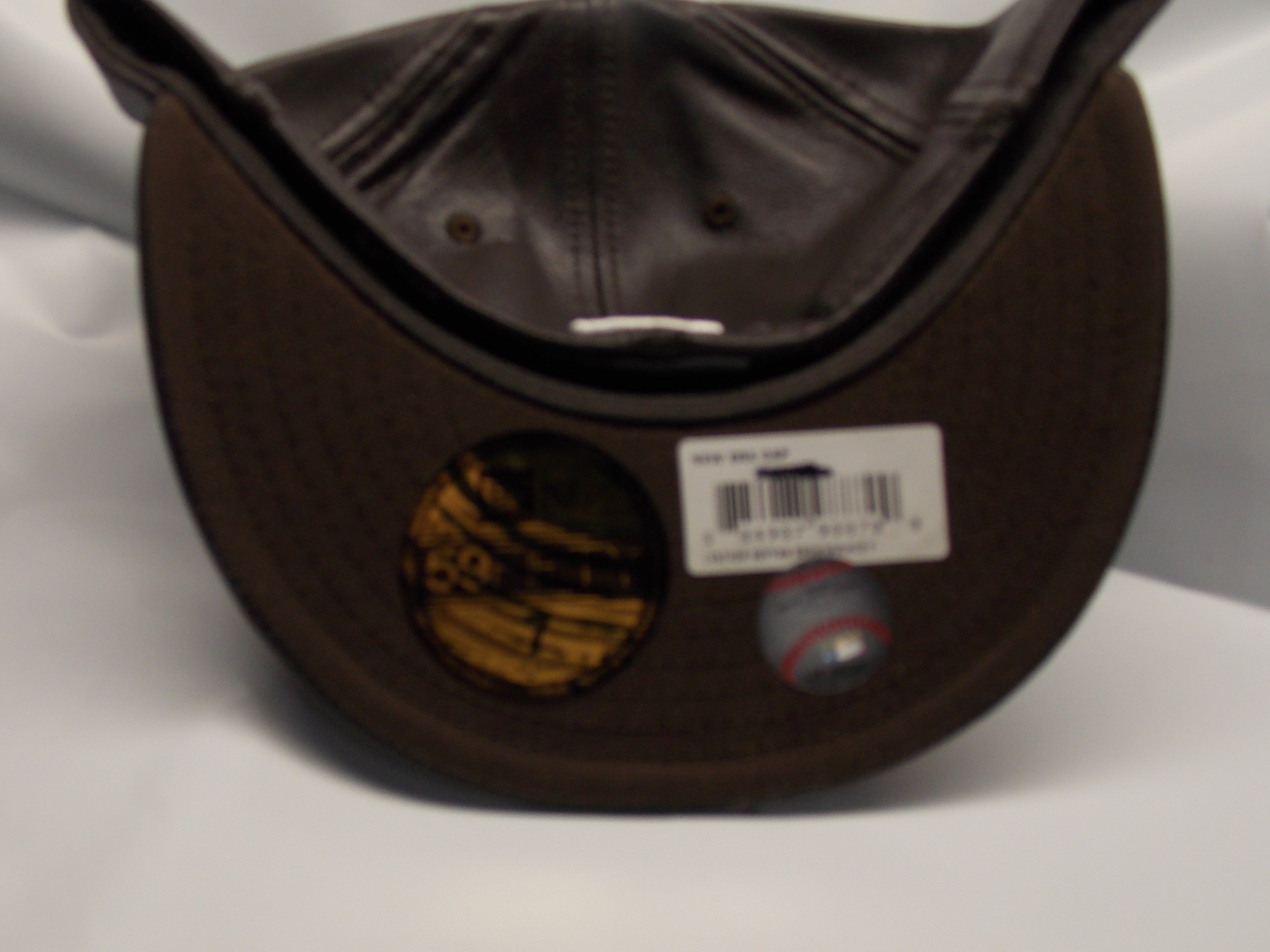 NWT MLB New York Yankees Brown Leather Cap/Hat Fitted Sz 7 1/8