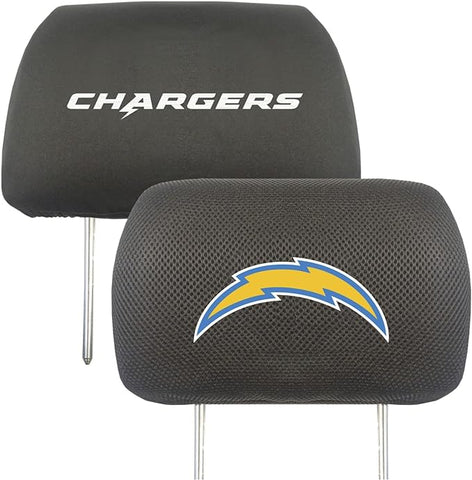 NFL Los Angeles Chargers 1 Pair Headrest Cover Two Side Embroidered Fanmats