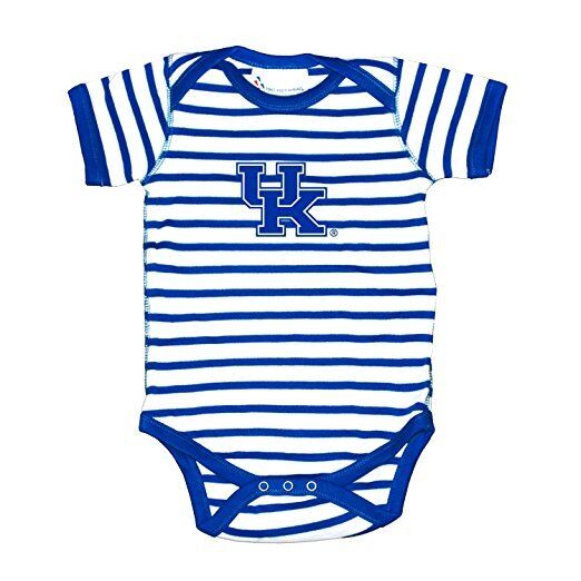 NCAA Kentucky Wildcats 12M Infant Striped Creeper Onesie Bodysuit