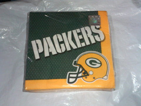 NFL Green Bay Packers Sports 6.5" x 6.5" Banquet Party Paper Luncheon Napkins
