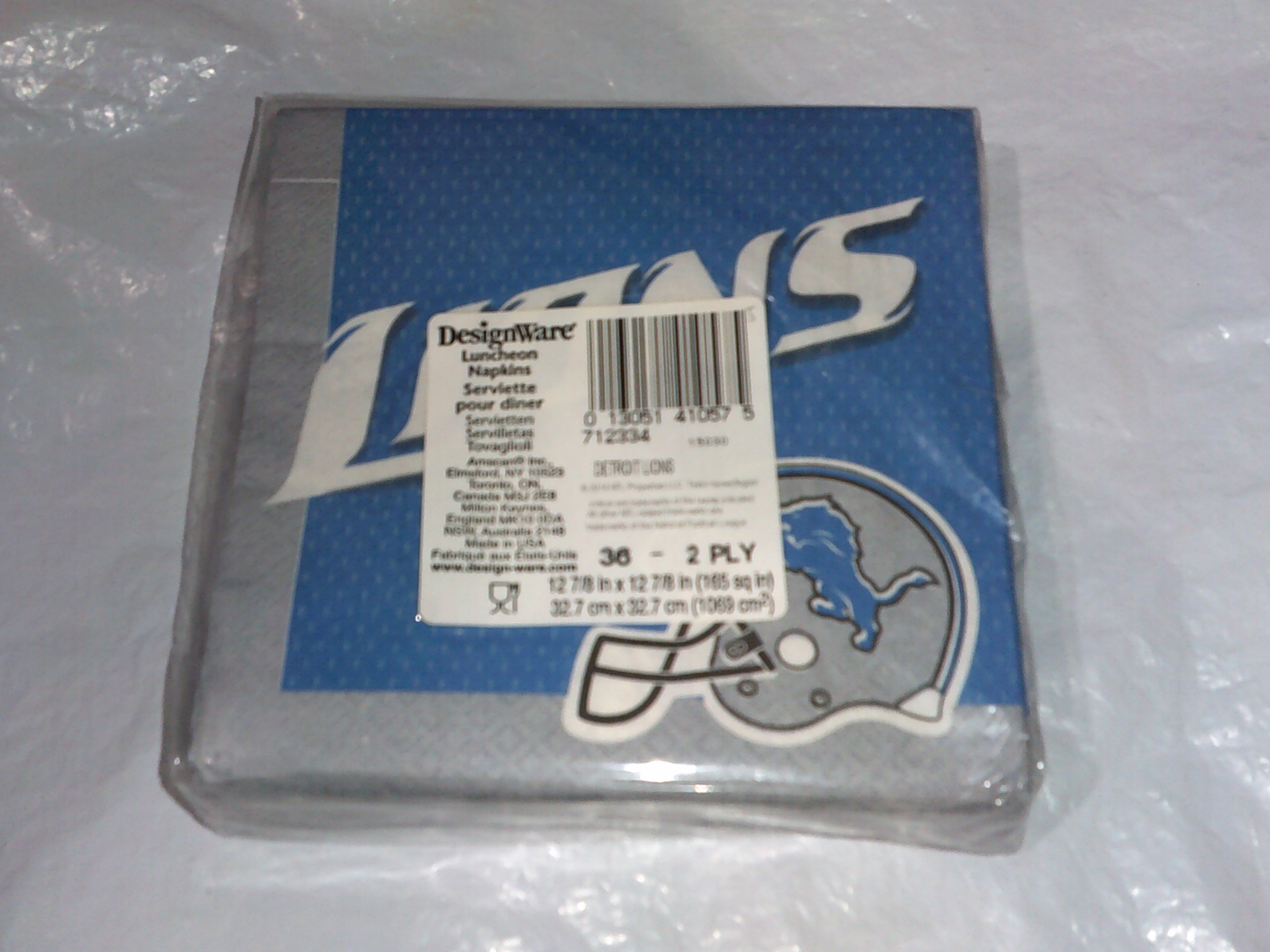 NFL Detroit Lions Sports 6.5" x 6.5" Banquet Party Paper Luncheon Napkins