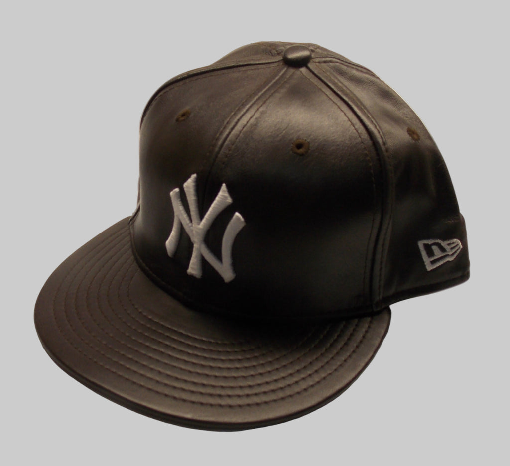 NWT MLB New York Yankees Brown Leather Cap/Hat Fitted Sz 7 1/8