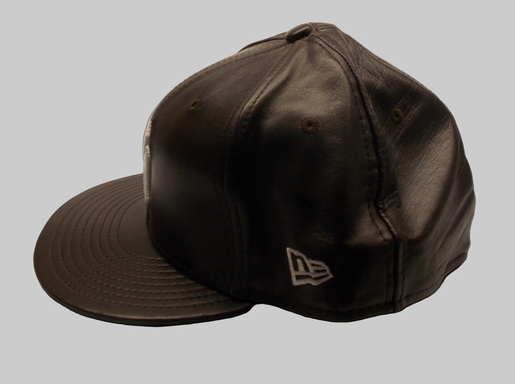 NWT MLB New York Yankees Brown Leather Cap/Hat Fitted Sz 7 1/8